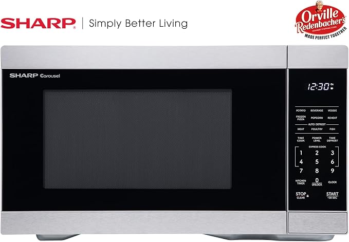 Sharp SMC1162KS 1.1 cu. ft. 1000W Stainless Steel Countertop Microwave Oven