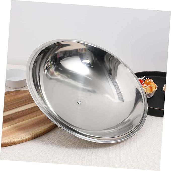 Ciieeo 14 Inch Stainless Steel Cooking Pot Lid Multifunction Anti-Scald Thickened Cover with Knob for Frying Pan Wok and Hot Pot Kitchen Tool