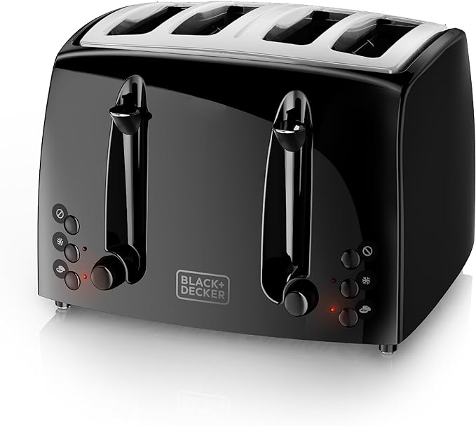 BLACK+DECKER 4-Slice Extra-Wide Toaster with 7 Shade Settings & 12-Cup Programmable Coffee Maker with Sneak-A-Cup