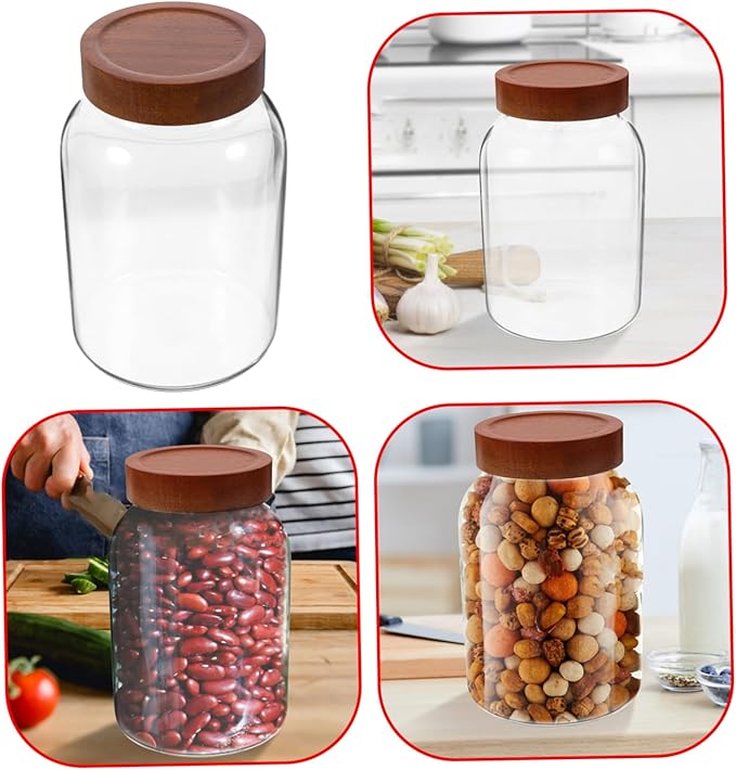 High Borosilicate Glass Sealed Jar Airtight Storage for Coffee Tea Condiments Meal Prep Jars Lids