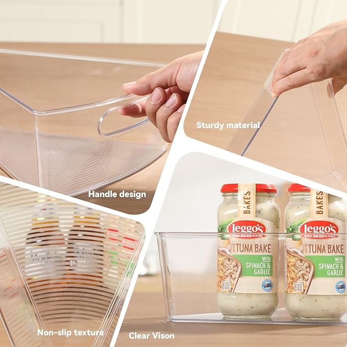 Lazy Susan Cabinet Organizer Corner Cabinet Organizer for 26" Diameter Plastic Kitchen Storage Bins 6 Pack