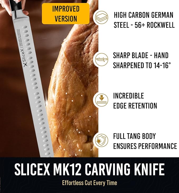 Bright Hobby Brisket Knife - 12" Premium BBQ Carving Knife Full Tang Razor Sharp - Gift for Dad From Wife, Son, Daughter