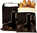 Bread Bags for Homemade Bread, Wine Wood Cork 2 Pack Linen and Beeswax Sourdough Storage Bags, Reusable Keeper, Keeps Breads Fresh Longer, Gifts for Bakers