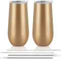 Lifecapido 2 Pack Stemless Champagne Tumblers, 12oz Insulated Champagne Flutes with Lid, Insulated Champagne Glass, Champagne Flute Tumbler, Great Gift for Birthday Party Wedding Christmas (Gold)…