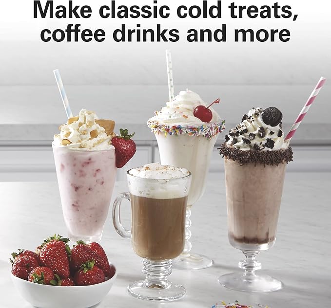 Hamilton Beach DrinkMaster Electric Drink Mixer, Retro Milkshake Maker & Milk Frother, 2 Speeds, Extra-Large 28 oz. Stainless Steel Cup, Classic Chrome (Pack of 2)