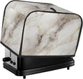 Toaster Cover 2 Slice Marble Pattern Gray White Kitchen Small Appliance Covers with Pockets Dust and Fingerprint Protection