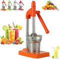 Cast Iron Juicer Hand Press, Effective Stainless Steel Manual Juicer, with Non-Skid Cup Base Effort Saving Lever for Fresh Lemonade OrangeJuice for Home and Kitchen