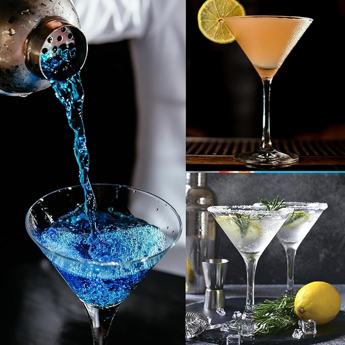 ZOMUIA Plastic Martini Glasses, 10 oz Martini Glasses Set of 12, Reusable Plastic Cocktail Glasses, Unbreakable Cocktail Glasses for Bar, Margarita, Whiskey, Tequila, Party, Poolside, Outdoors