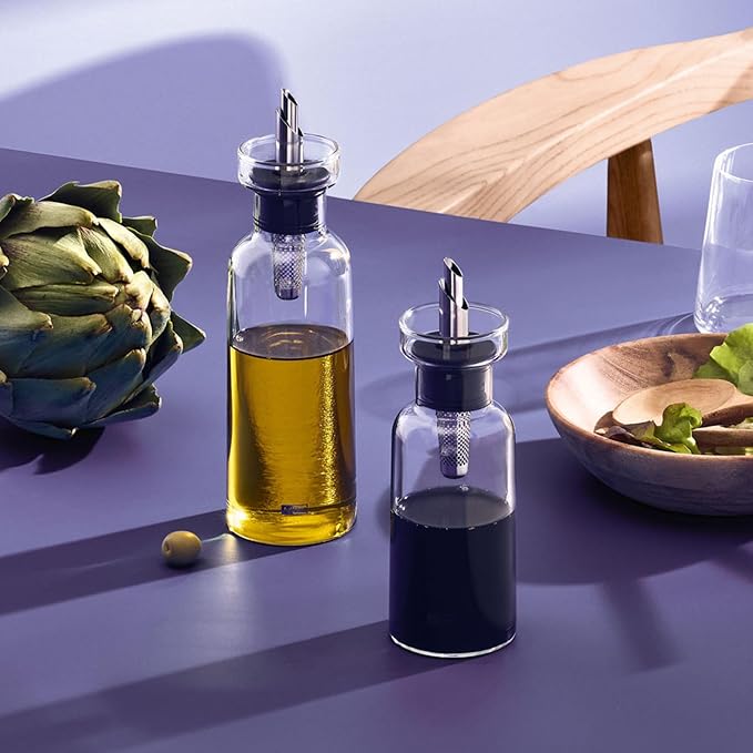 AdHoc AromaPour - Oil & Vinegar Dispenser - No-Drip Liquid Bottle for Kitchen - Airtight Design with Stainless Steel Filter - Offers Healthy & Fresh Flavor - Dispenser Set