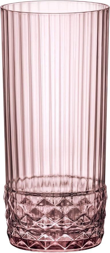 Bormioli Rocco America '20s 16.625 oz. Cooler Glasses, Lilac Rose, Set of 6