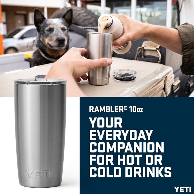 YETI Rambler 10 oz Tumbler, Stainless Steel, Vacuum Insulated with MagSlider Lid, Stainless