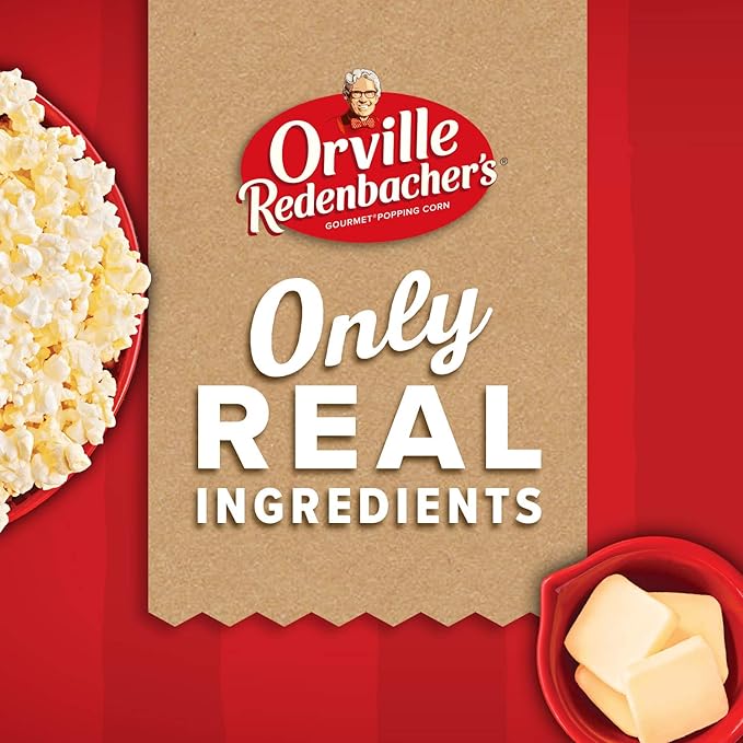 Orville Redenbacher’s Microwave Popcorn, Butter Flavor, 3g Fiber Per Serving, 3.29 oz., 6-Count (6 Boxes)