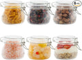 17oz Airtight Glass Jar with Lid, 6 Pack Clamp Lid Glass Storage Jars, Flip Top Food Storage Containers, Wide Mouth Thick Glass Jars for Yogurt Dessert Jam Sugar Snacks Pantry Kitchen Organization
