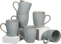 Servo Best Grey Coffee Mugs 12 oz, Set of 6 Grey Radiant Ceramic Mugs - Lead & Toxic Free, Dishwasher & Microwave Safe, Perfect for Home & Office Use
