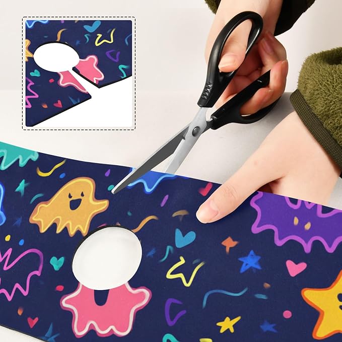 Kitchen Sink Splash Guard 2 PCS 30 Inch Sink Faucet Mat Splash Guard for Bathroom Countertop Water Absorbent Foldable Cuttable Soft Washable Halloween Neon Ghosts Stars and Bats