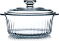 NUTRIUPS Glass Casserole Dish with Glass Lid, Borosilicate Glass,Casserole Dish for Oven, Baking Dish with Lid (1.6QT-ear)