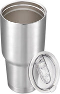 30 oz Tumbler with Lid Stainless Steel Tumblers Vacuum Insulated Cup Reusable Powder Coated Travel Mug Double Wall Leak Proof Portable Cups Keep Cold Drinks for 12 Hours, Stainless, 1 Pack