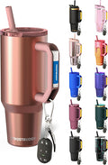 Thicc Buddy - 40 oz Stainless Steel Vacuum Insulated Tumbler with Lid and Straw for Water - Travel Mug Cupholder Friendly - Gifts for Women Men Him Her (Blushing Bride)