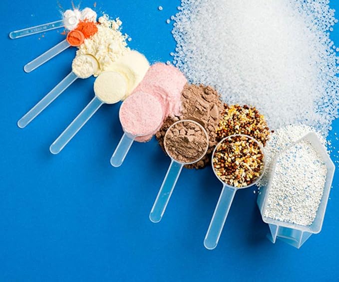 Plastic Measuring Scoop, 1.5 Tablespoon (23 cc | 23 mL) Long Handle Spoons for Powders, Granules, Coffee, Pet Food, Baking Supplies, Protein and Other Dry Goods, BPA Free (Set of 3)