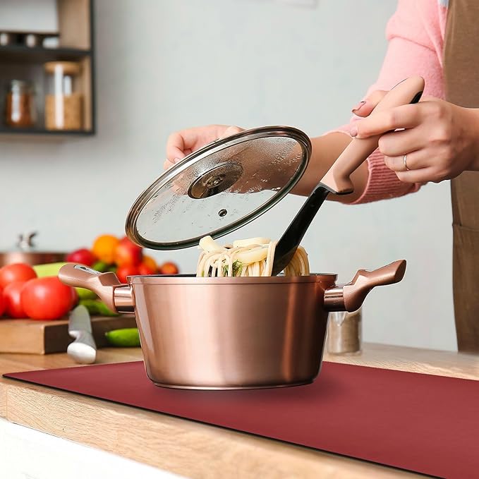 Wine Red Trivet Table Runner for Hot Plates Dishes Heat Resistance Pot Holders Anti-Slip Hot Pad Mats 11.8 * 39.4 Inches