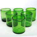 Solid Emerald Green 9 oz Short Tumblers (set of 6), Recycled Glass, Lead-free, Toxin-Free (9oz Tumbler)