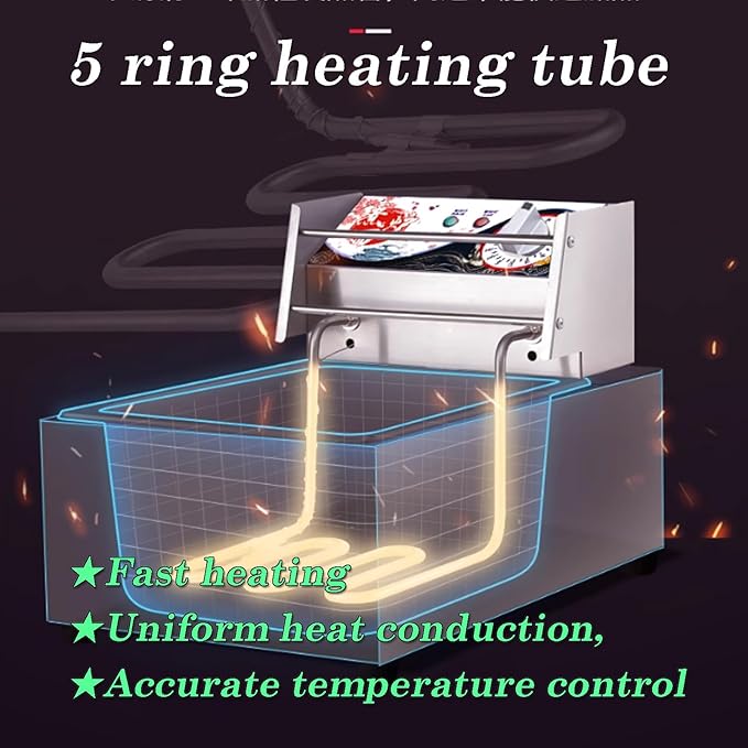 INTBUYING Electric Noodle Maker 2 Hole Commercial Pasta Maker 5 Ring Heating Tube with 2 Baskets for Restaurants Shop 110V 1700W 10L Capacity