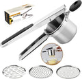 15oz Potato Ricer Heavy Duty Stainless Steel 3 Interchangeable Discs Potato Masher Spaetzle Maker with Silicone Handle, Ricer Kitchen Tool Perfect Ricer for Mashed Potatoes for Kitchen