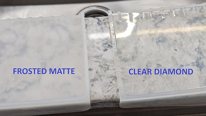 SiliProducts SiliSink Silicone Edge Guard for Kitchen Sink - Fits 3.75” - 4” Wide - The Original Silicone Sink Edge Protector with Sponge Caddy - Splash Guard, 14” Clear Diamond