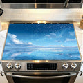 Stove Top Cover for Electric Stove 28.4 x 20.5 Inch Non Slip Stove Mat Oil Proof Blue Ocean Sky Glass Cooktop Protector Kitchen Counter Mat
