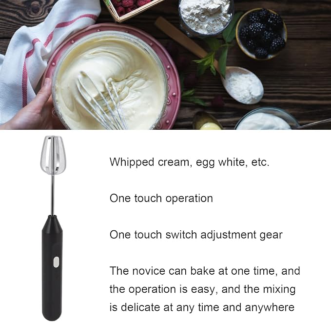 Electric Hand Blender，3 in 1 Immersion Blender Handheld, Beater Electric Milk Frother Coffee Blender Milkshake Blender Foamer Kitchen Tools(Black)
