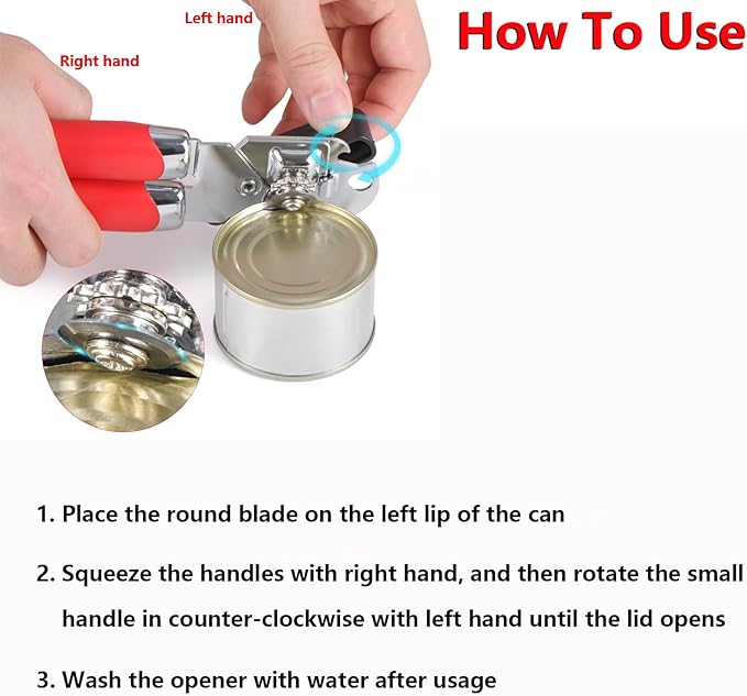 Left Handed Peeler and Can Opener Set, Lefty Kitchen Tools Utensils for Left Hand People/Adults (2 in 1)