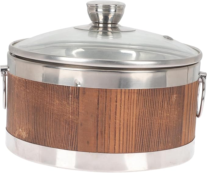 Wooden Rice Bucket with Lid Steamed Rice Holder Food Storage Container for Sushi Tofu More for Home Dining and Meal Prep