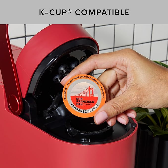 San Francisco Bay K-Cup Coffee Pods, Espresso Roast (120 ct), Medium-Dark Roast, Commercially Compostable Single-Serve Coffee Pods