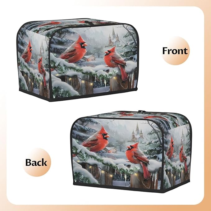 Animal Cardinal Toaster Cover 2 Slice Dust and Fingerprint Protection Toaster Bread Maker Covers Washable Kitchen Small Appliance Covers for Kitchen Accessories Decor Bakeware Women Gift