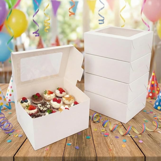 Dessert Shooter Boxes, 10-Pack, Holds 12 Count 3 oz Dessert Shooters,