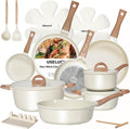 USELUCK Pots and Pans Set Non Stick Ceramic Cookware Set 22-Piece Nonstick Kitchen Cooking Sets Stockpot Saucepan Frying Pans
