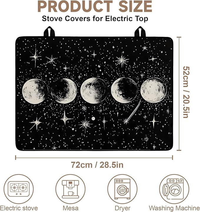 Stove Top Covers for Electric Stove: Heat Resistant Protector Glass Stove Top Expands Counter Space, Stylish Kitchen Decor (G253992)
