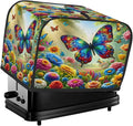 Colorful Flower Butterfly 2 Slice Toaster Cover Dust And Fingerprint Bread Maker Cover Bakeware Protector Washable Appliance Covers Kitchen Accessories For Home Kitchen Women Gift