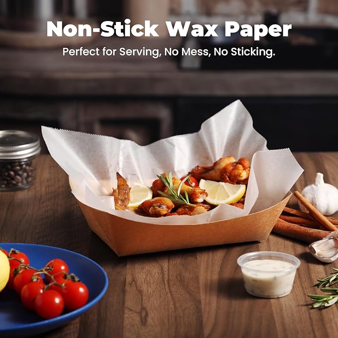 Fit Meal Prep [500 Pack] 12 x 10.75" Wax Paper Sheets for Food, Interfolded Precut Deli Pop Up Grease-Proof Sandwich Paper Wraps, Waterproof for Lunch, Food Basket, Microwave Cover, BBQ