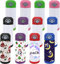 12 Pack 12 OZ Sublimation Straw Sippy Cup Spill Proof Blank Tumblers Mixed Color Stainless Steel Thermoses for Hot Drinks Double Wall Vacuum Insulated Water Bottle for School (12)