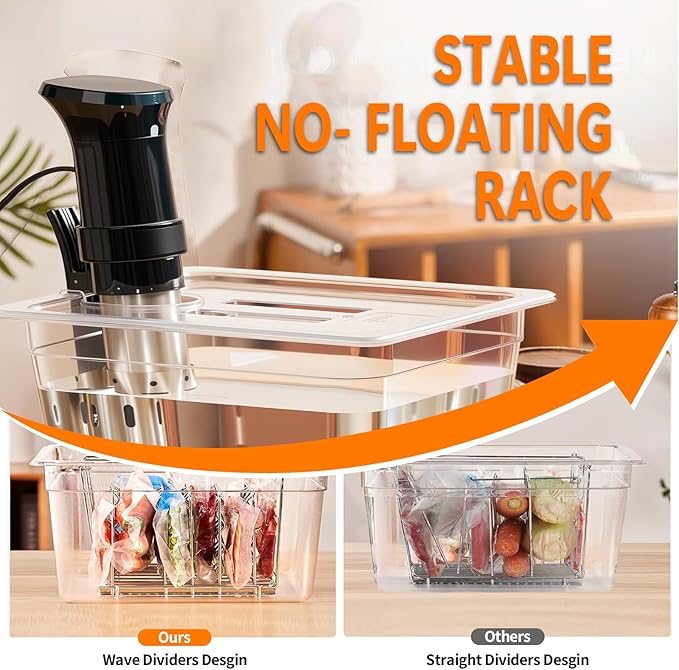 26 Quart Sous Vide Containers with Lid Compatible with Wancle Anova Nano AN500-US00 Pro 3.0 Mini Joule,most Instant Pot Sous Vide Cooker,BPA Free (Container with lid, 26 QT)