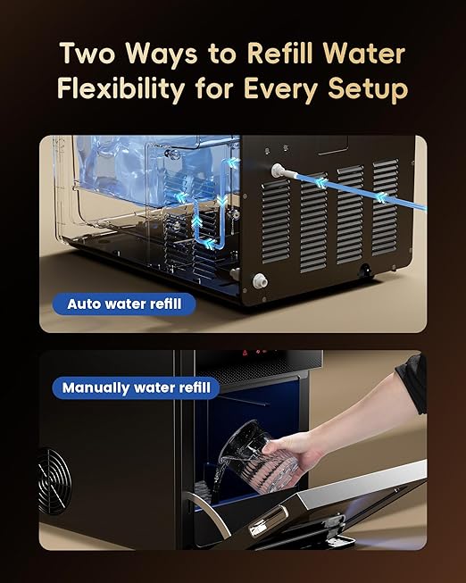 ecozy 2" Clear Ice Ball Maker Countertop with CrystalFlux Technology, 4 pcs in 40 Mins, 144 pcs/Day, Sphere Ice Maker with Enhanced Insulation, Automatic Water Supply, Self-Cleaning for Whiskey Bar
