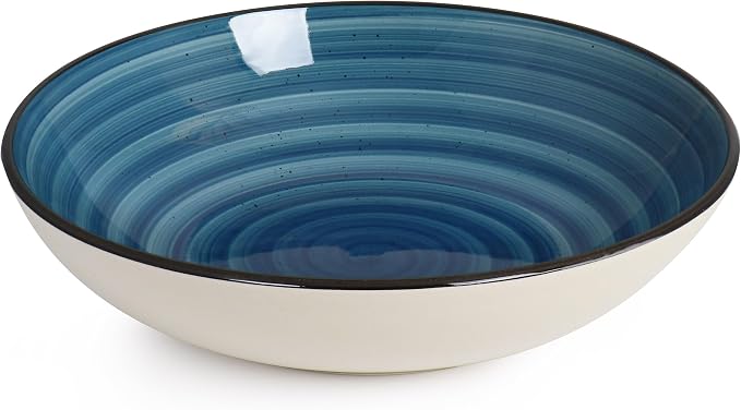 Elama Gia 24 Piece Stoneware Dinnerware Set (Dark Blue)