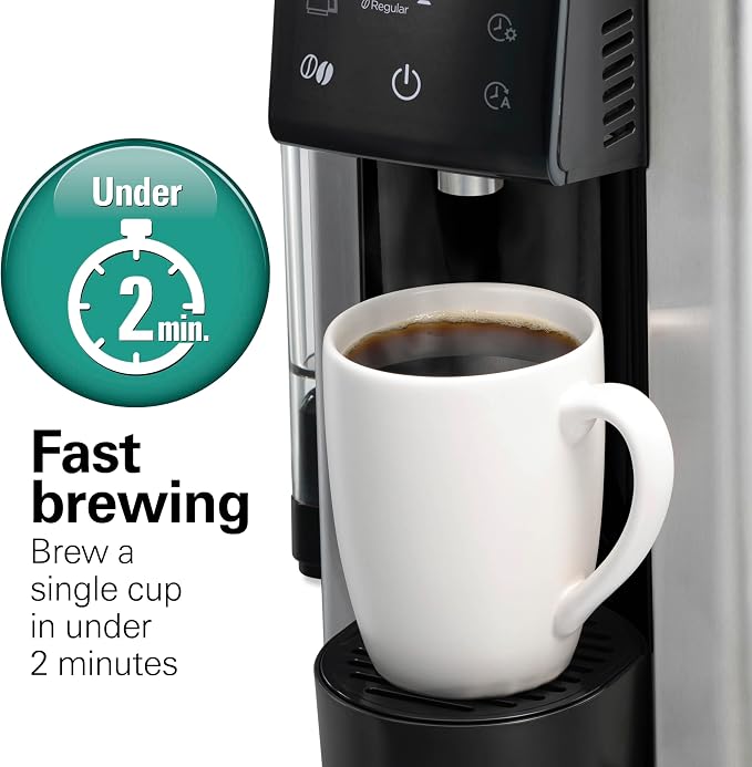 Hamilton Beach Flexbrew Advanced 5-in-1 Drip & Single Serve Coffee Maker | Single Serve Hot & Iced Coffee Maker | 12 Cup Programmable Drip Coffee Maker | Removable 60 oz. Reservoir | Black