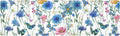 2 in 1 Table Runner Trivet for Hot Pots and Pans Heat Resistant Non Slip Waterproof 39 x 12 Inch Decorative Table Protector for Kitchen Countertop Watercolor Cornflower Daisy