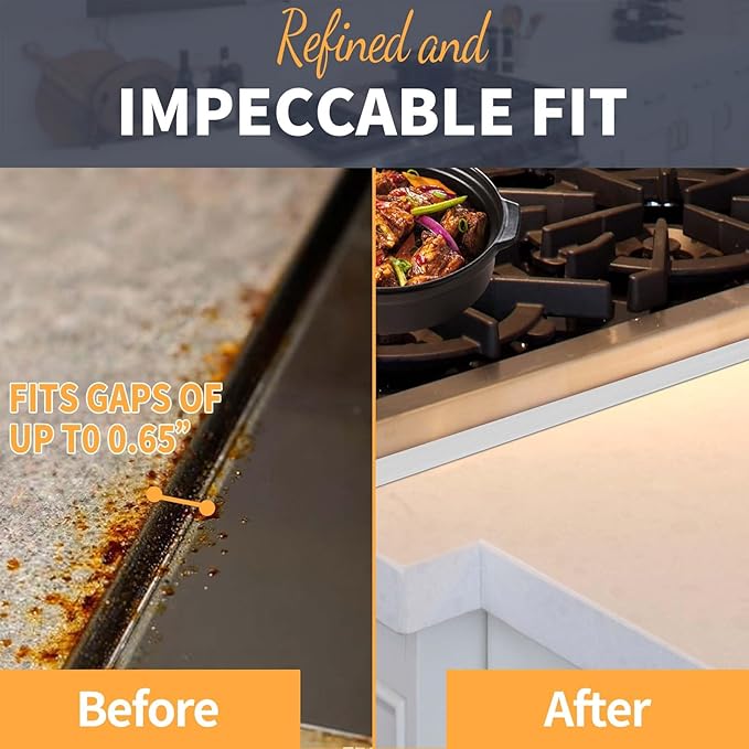 Upgrade 316 Stainless Steel Stove Gap Covers, 2 Pack Stove Gap Filler ALMCALS Stove Gap Guards Range Trim Kit Heat Resistant Oven Gap Filler Between Stovetop and Counter