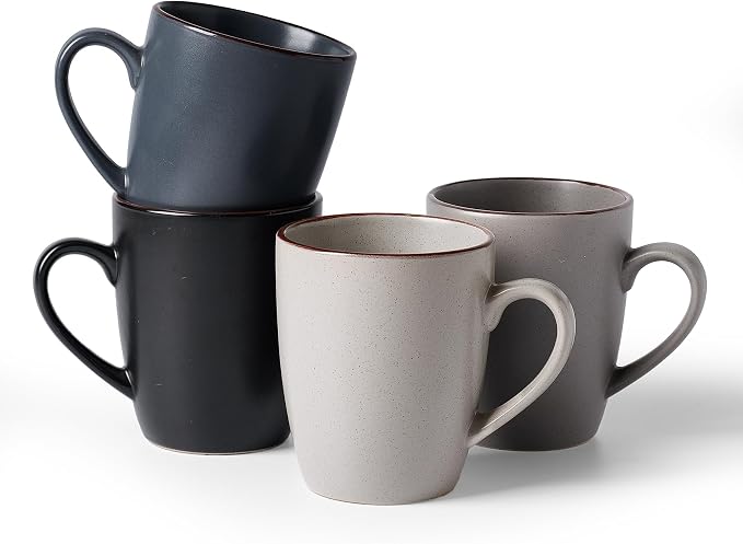 famiware Venus Coffee Mugs for 4, 13 oz Mug Set, Dringking Cup with Handle for Coffee, Tea, Cocoa, Milk, Multi-color