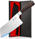 imarku 7 Inch Meat Cleaver Knife,Japanese SUS440A High Carbon Stainless Steel Butcher Knife with Ergonomic Handle,Ultra Sharp Vegetable Kitchen Knife for Home