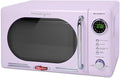 Nostalgia Countertop Microwave Oven with Easy Clean Interior- Retro Microwave with LED Display & Child Lock- Compact 0.7 Cu Ft Oven With 12 Pre-Programmed Settings for any kitchen- 700-Watts- Lavender