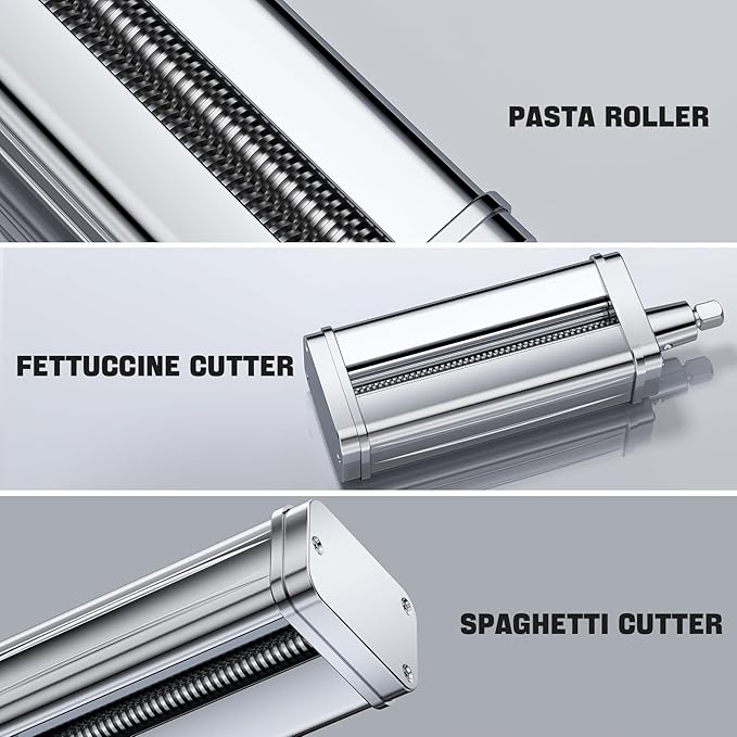 Pasta Maker Attachment for all KitchenAid Stand Mixer, including Spaghetti Cutter